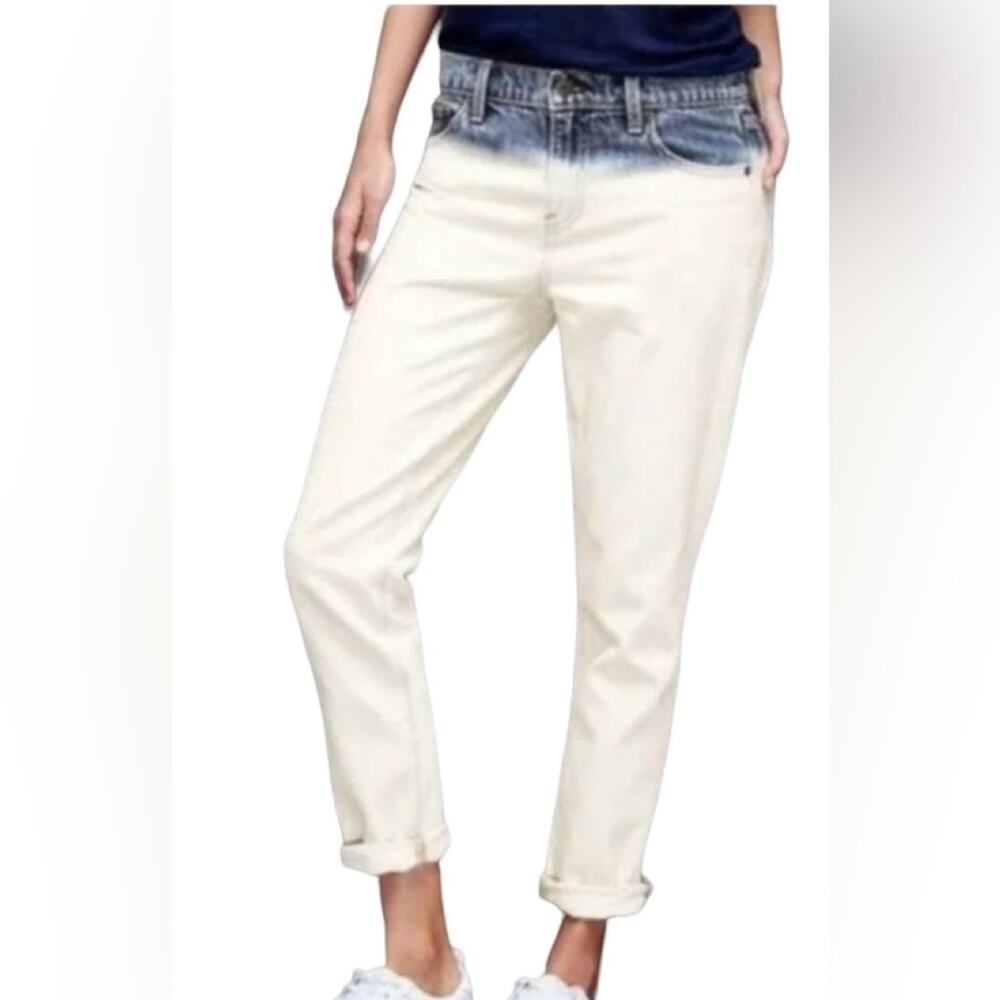 GAP Original Best Girlfriend Ombré Cream and Blue Jeans size 31